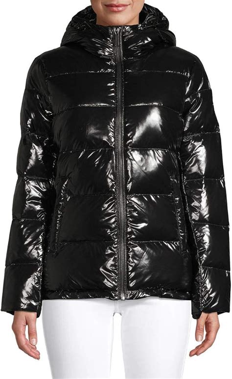 michael michael kors hooded & quilted cire puffer coat-women|Michael Kors hooded puffer jacket.